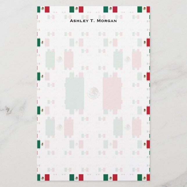 Mexikanische Flagge in mehreren farbenfrohen Schic Briefpapier (Vorderseite)