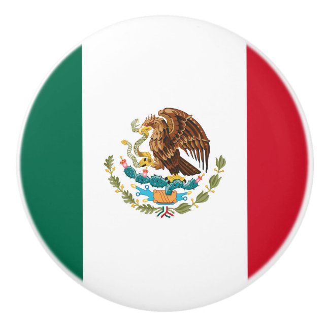 mexikanische Flagge Keramikknauf (Vorderseite)