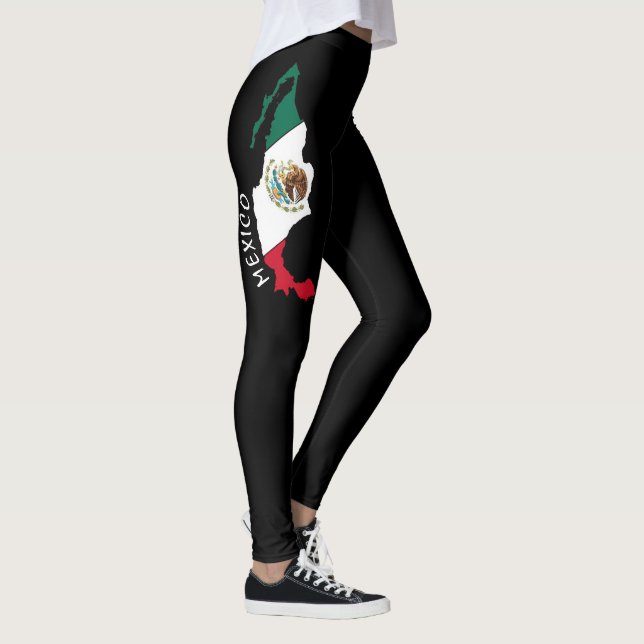 Mexikanische Flagge Mexikanische Frauen Modern Log Leggings (Rechts)