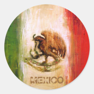 MEXIKANISCHE FLAGGE - MEXIKO-ART RUNDER AUFKLEBER