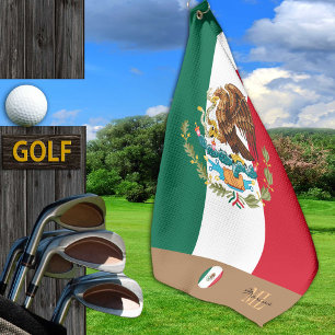 Mexikanische Flagge & Mexiko mit Monogramm Golf /s Golfhandtuch