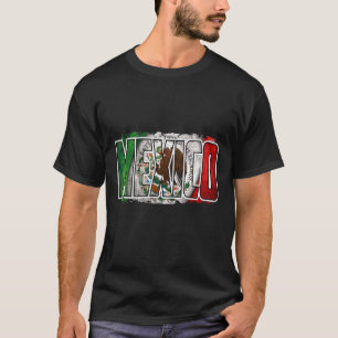 Mexikanische Flagge Pride Adler Rot Grün und Weiß T-Shirt