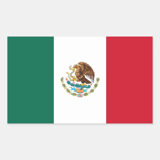 mexikanische Flagge Rechteckiger Aufkleber (Vorderseite)