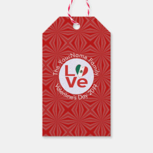 Mexikanische Flagge Rot LOVE Geschenkanhänger