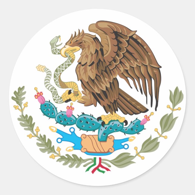 Mexikanische Flagge Runder Aufkleber (Vorderseite)