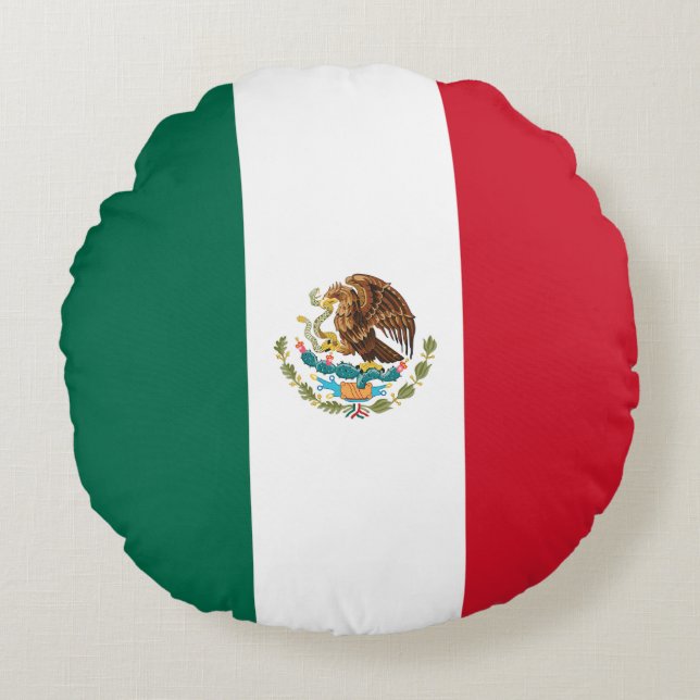 mexikanische Flagge Rundes Kissen (Vorderseite)