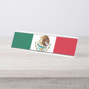 Mexikanische Flagge Schreibtischnamensplakette