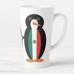 Mexikanische Flagge sprechende Ms. Pingüino große Milchtasse