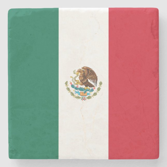 mexikanische Flagge Steinuntersetzer (Vorderseite)