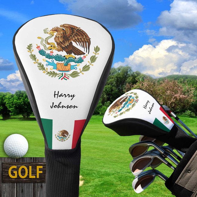 mexikanische Flagge und Mit Monogramm Golf Clubs Golf Headcover (Von Creator hochgeladen)
