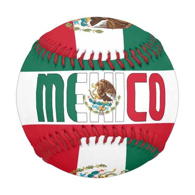 Mexikanische Flagge und Wappen Patriotisch Baseball (Vorderseite)
