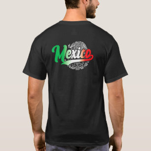 Mexikanische Flaggenfarben und Adlerillustrierung T-Shirt
