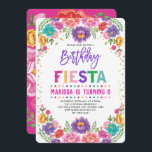 Mexikanische Flora Fiesta Nacho Durchschnittliche  Einladung<br><div class="desc">Fiesta Geburtstagsfeier Einladung mit lebhaften mexikanischen inspirierten Aquarellfarben Blume und Imitate Goldkonfetti</div>