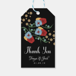 Mexikanische Florale Falsche Glitter Festliche Pun Geschenkanhänger