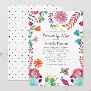 Mexikanische Florale Fiesta-Brautparty per Post Einladung