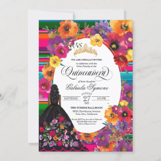mexikanische Folk-Art Huipil Stickerei Quinceanera Einladung