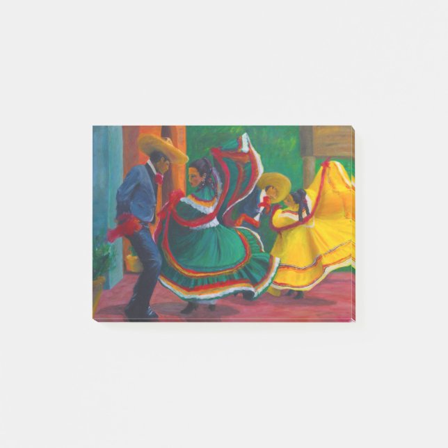 mexikanische Folklorico Ballett-Tänzer Post-it Klebezettel (Vorderseite)