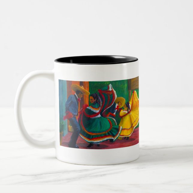 mexikanische Folklorico Ballett-Tänzer Zweifarbige Tasse (Links)