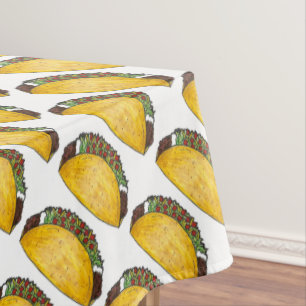 mexikanische Food Hard Muschel Taco Tacos Print De Tischdecke