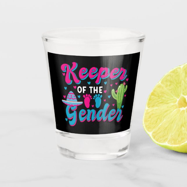 mexikanische Gender Reveal Cinco de Mayo Baby Show Schnapsglas (Vorderseite)