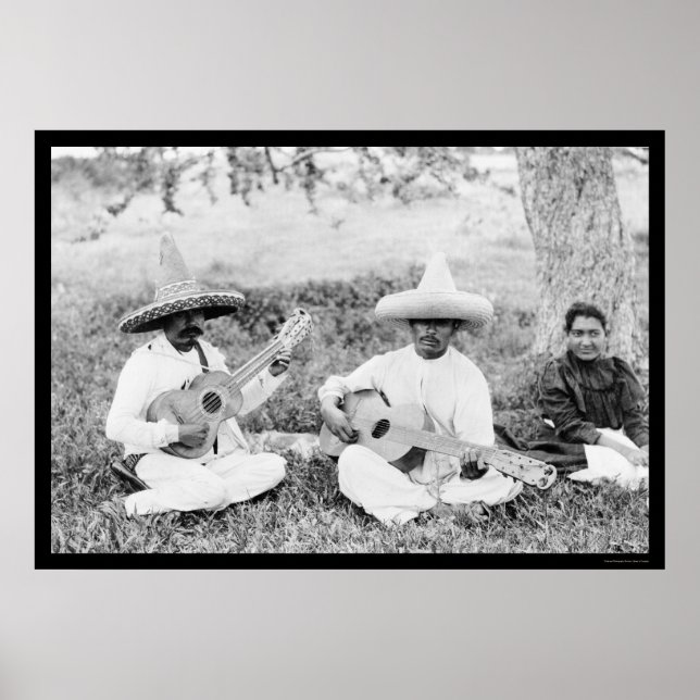 Mexikanische Gitarrenspieler 1904 Poster (Vorne)