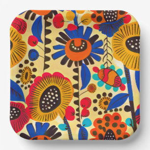 mexikanische Heritage Floral Print Pappteller