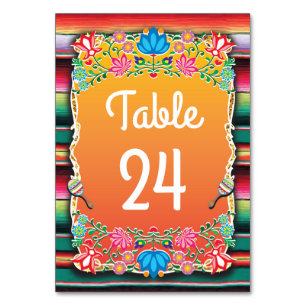 Mexikanische Hochzeiten-Fiesta-Tischnummern Tischnummer