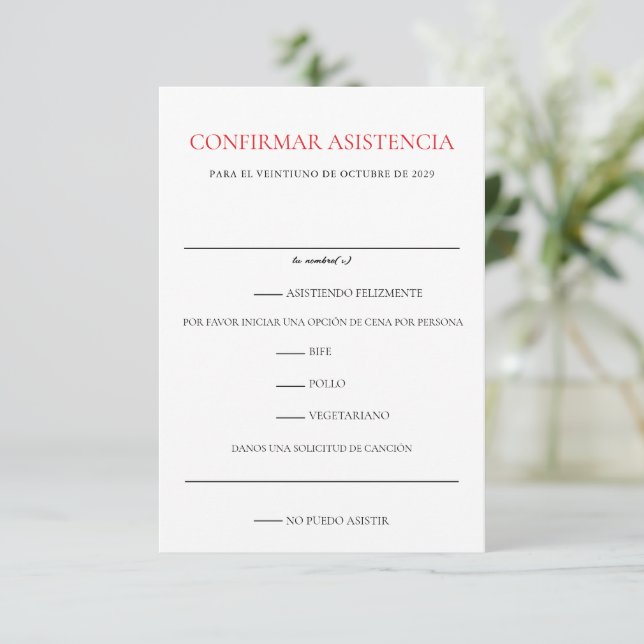 Mexikanische Hochzeitsfeier RSVP Karte (Stehend Vorderseite)