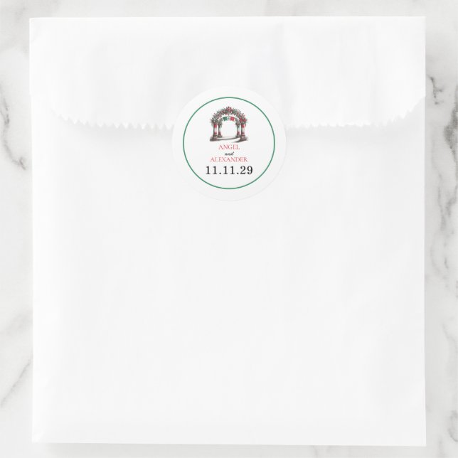 Mexikanische Hochzeitsfeier Runder Aufkleber (Tasche)