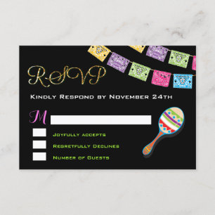 Mexikanische Hochzeitskarte RSVP Karte