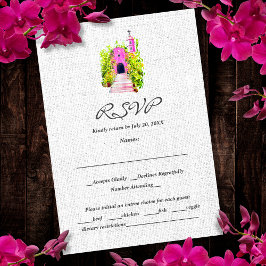 mexikanische Hochzeitskarte (Watercolor Pink Chape Dankeskarte
