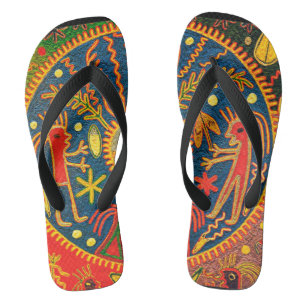 Mexikanische Huichol Del Sol Ritual Design Flip Fl Flops