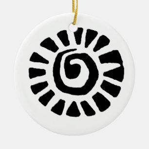 Mexikanische Indianersonne Keramikornament