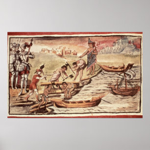 Mexikanische indische Bootsbauer Poster