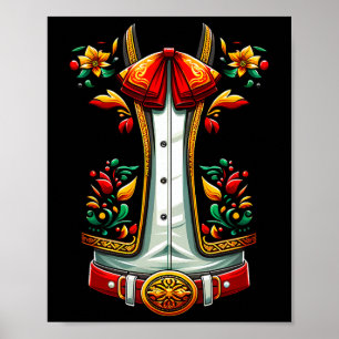Mexikanische Kostüme für Cinco De Mayo Mariachi Ch Poster