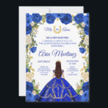 Mexikanische Krone-Marine Charra 15 Einladung<br><div class="desc">Princess White Navy Rose Charra 15 Einladung Mis Quince Anos,  15. Geburtstag</div>