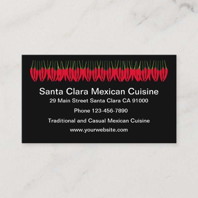 Mexikanische Küche Restaurant Business Cards Visitenkarte (Vorderseite)
