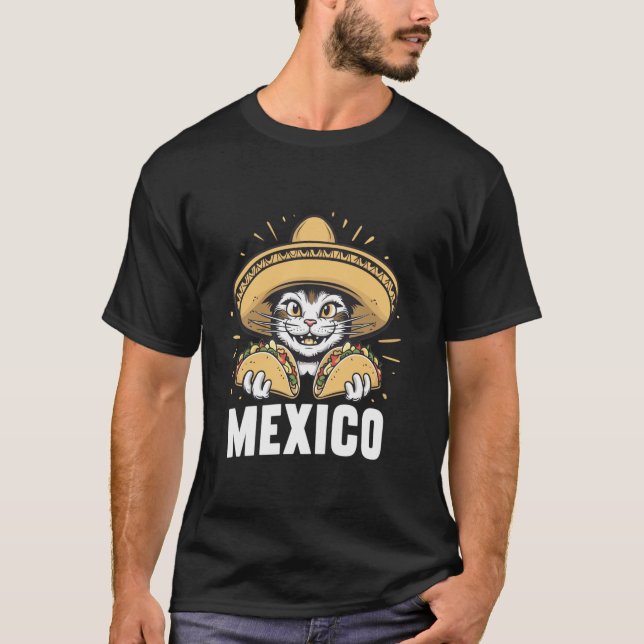 Mexikanische Kultur Lover Funny Cat Taco Lover Mex T-Shirt (Vorderseite)