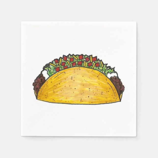 Mexikanische Lebensmittel Hard Muschel Taco Tacos  Serviette (Vorderseite)