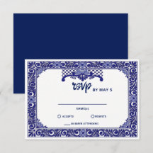 Mexikanische Marine Blau Talavera Hochzeit