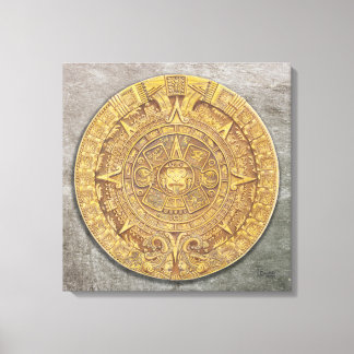 mexikanische Maya / Aztekkalender Canvas Print Leinwanddruck