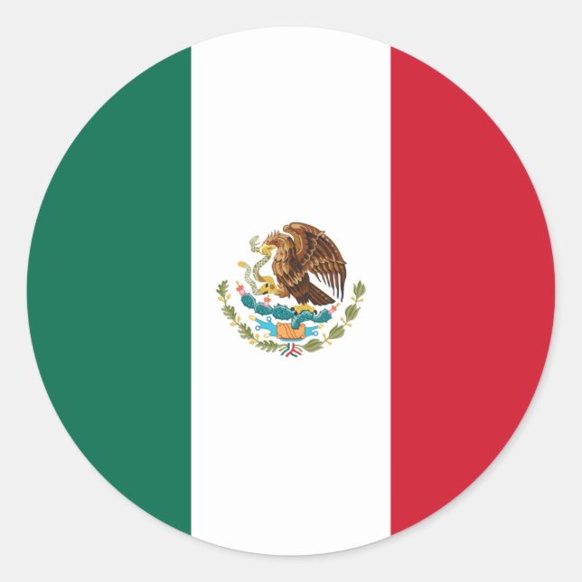 mexikanische/mexikanische Flagge Runder Aufkleber (Vorderseite)