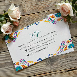 Mexikanische Nuestra Boda Blume Botanische Hochzei RSVP Karte