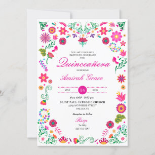 mexikanische Otomi Stickerei Quinceañera Einladung