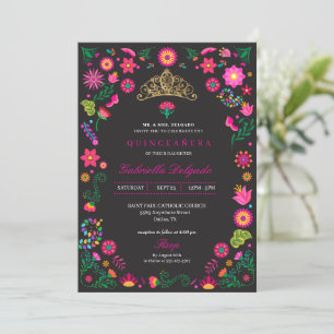 mexikanische Otomi Stickerei Quinceañera Einladung