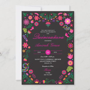 mexikanische Otomi Stickerei Quinceañera Einladung