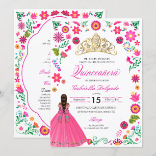 mexikanische Otomi Stickerei Quinceañera Einladung
