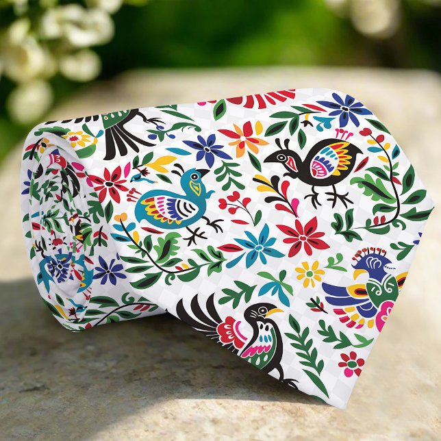 Mexikanische Otomi-Tierfolienmotive Borderline Krawatte (Von Creator hochgeladen)