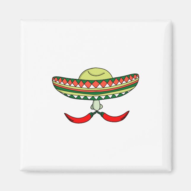Mexikanische Paprikaschoten Mustache Magnet (Vorne)