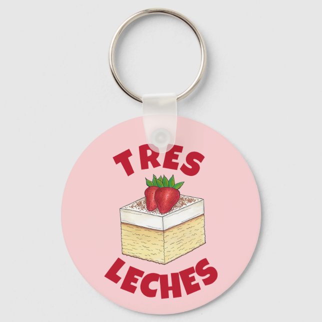 mexikanische Pastel de Tres Leches Cake Baking Des Schlüsselanhänger (Vorderseite)